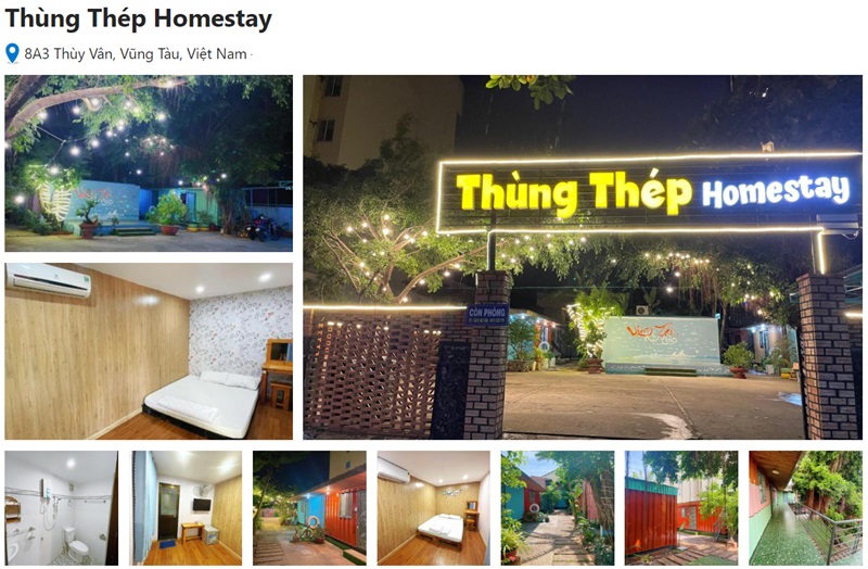 Homestay Vũng Tàu Thùng Thép sử dụng các vật liệu tái chế để tạo ra khu nghỉ dưỡng tiện nghi.